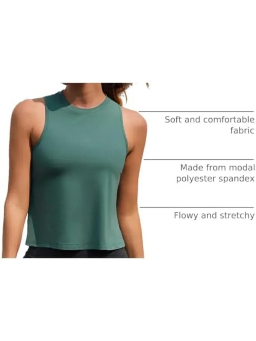 3 Pack Women's Sleeveless Crop Tank Tops - Flowy Workout Muscle Shirts